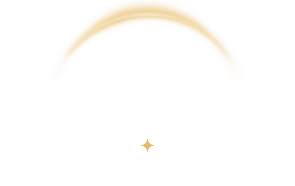 Logo du restaurant fictif « ARIA Restaurant », créé par ÉvidenceWP, avec le mot « ARIA » au centre, une arche lumineuse au-dessus, puis une étoile discrète et la phrase « La lumière d’un instant » juste au-dessous.