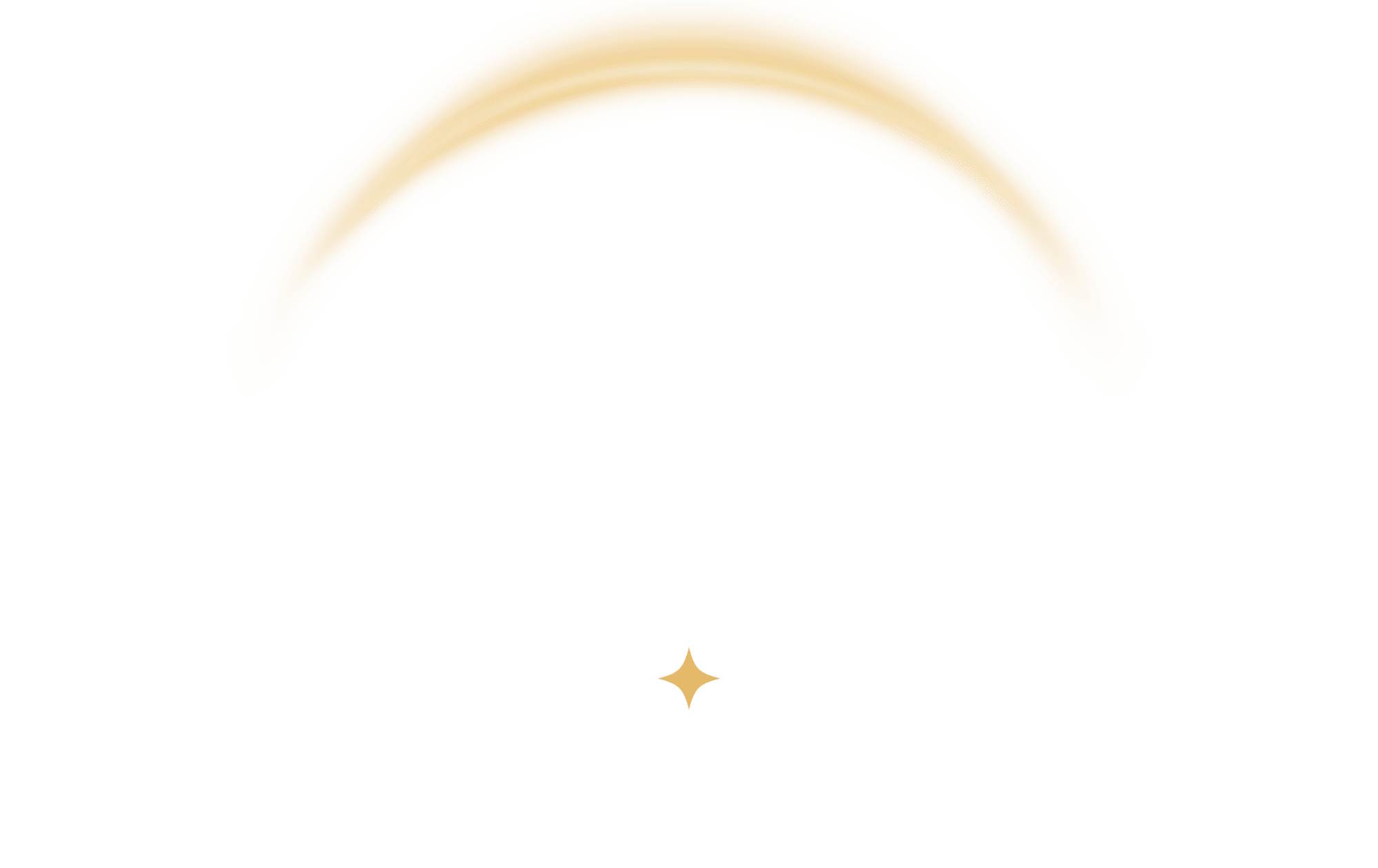 Logo du restaurant fictif « ARIA Restaurant », créé par ÉvidenceWP, avec le mot « ARIA » au centre, une arche lumineuse au-dessus, puis une étoile discrète et la phrase « La lumière d’un instant » juste au-dessous.